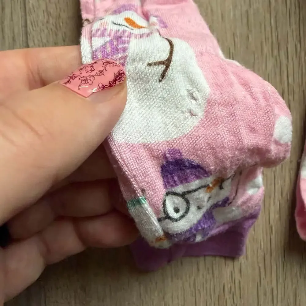 Little Sleepies Pink Snowman Print Two-Piece Pajama Set Size 3T